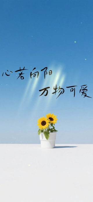 清新蓝天向日葵