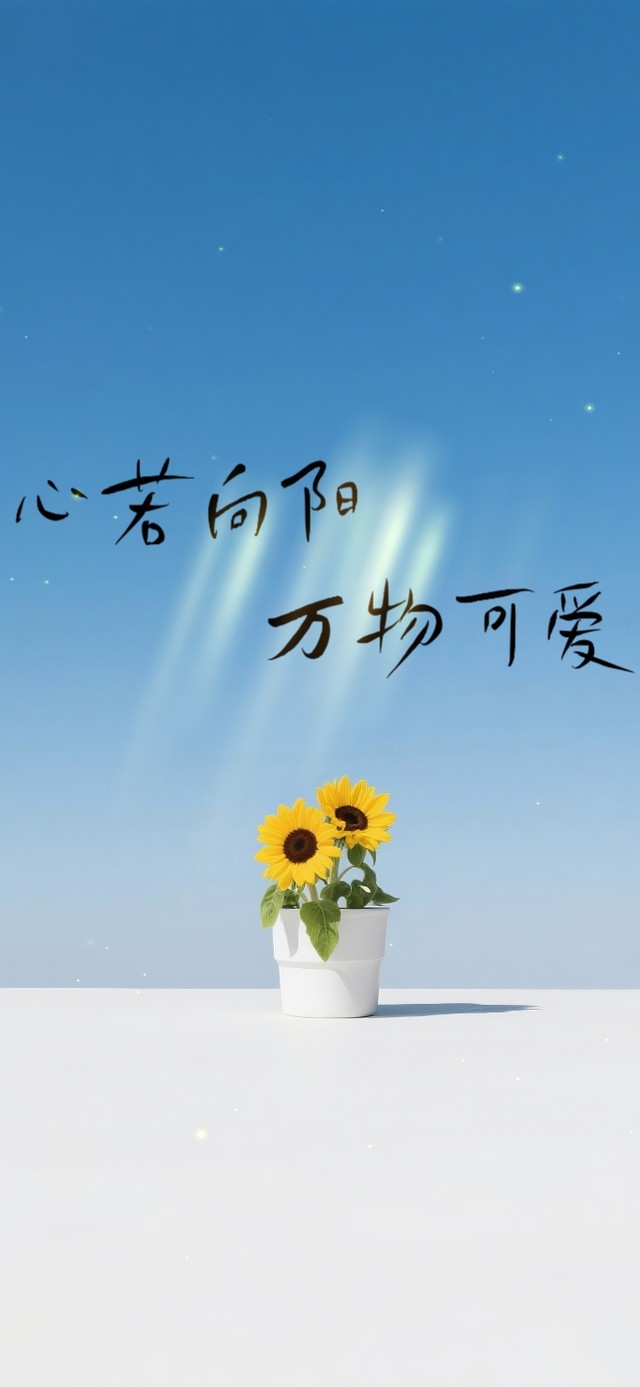 清新蓝天向日葵