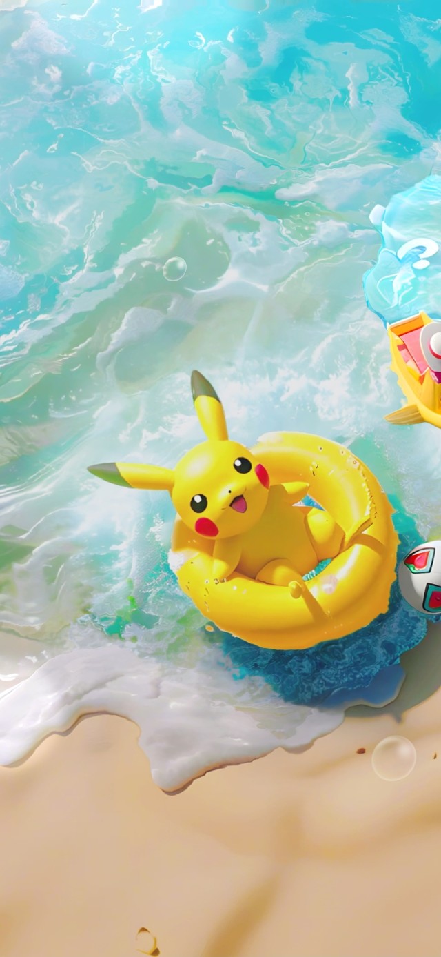 夏威夷沙滩度假的皮卡丘