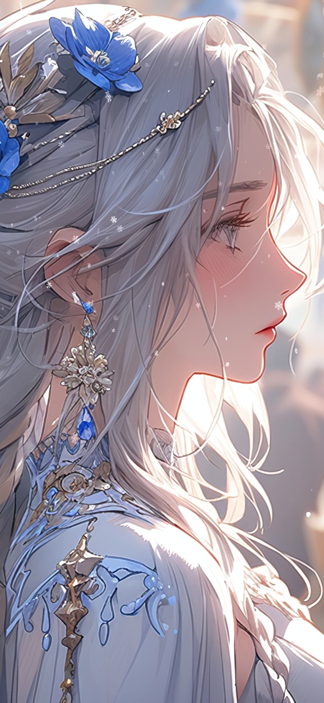 蓝色礼服唯美公主