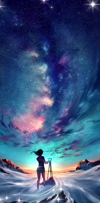 涌动的奇幻星空云海