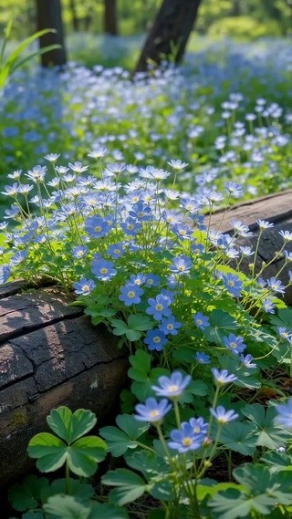 清新治愈林间蓝花秘境