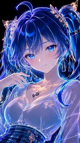 发光蓝发美少女与灵狐尤诺