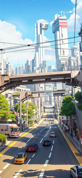 4K唯美治愈夏日动漫街道