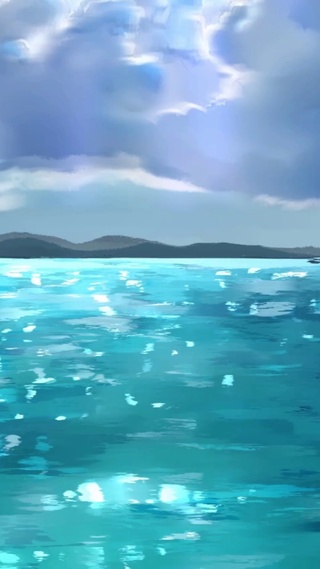 云朵、大海和远山