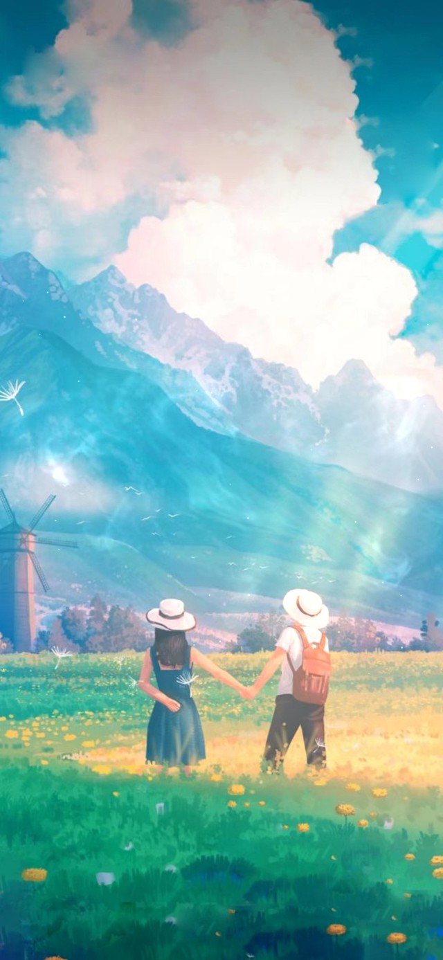 玉龙雪山脚下的情侣