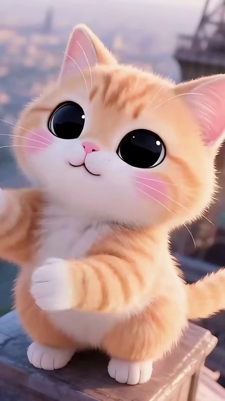 高处拍照的猫咪