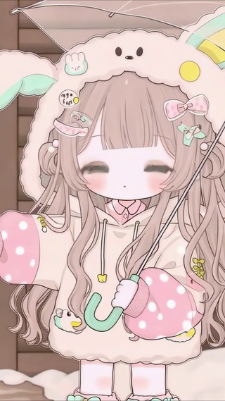 冬日雪夜兔耳女孩