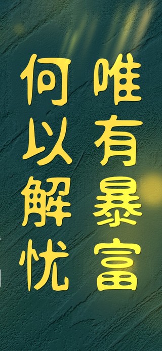 何以解忧唯有暴富