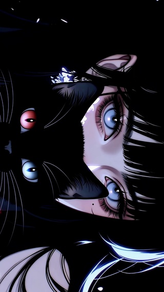 暗调魅惑少女和猫