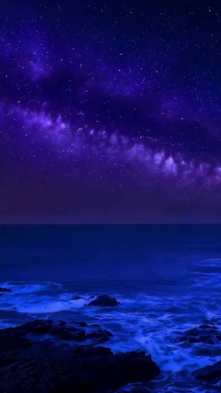 梦幻星空海岸夜景