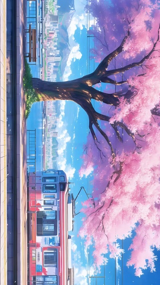 樱花和电车