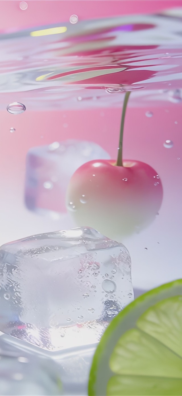 清凉解暑樱桃气泡水