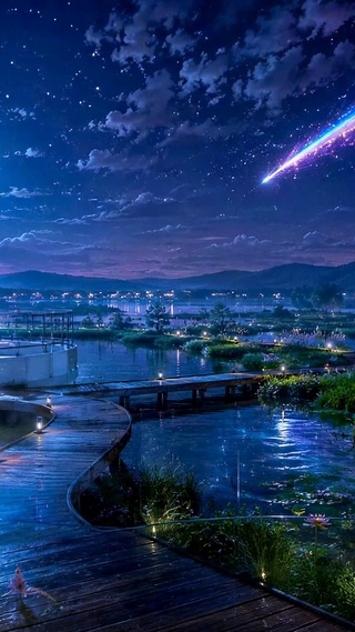 星夜流光湖畔