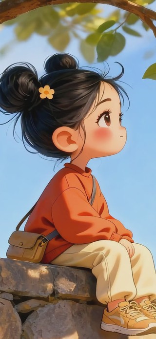 可爱丸子头女孩