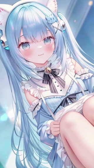 软萌蓝调洛丽塔猫娘少女