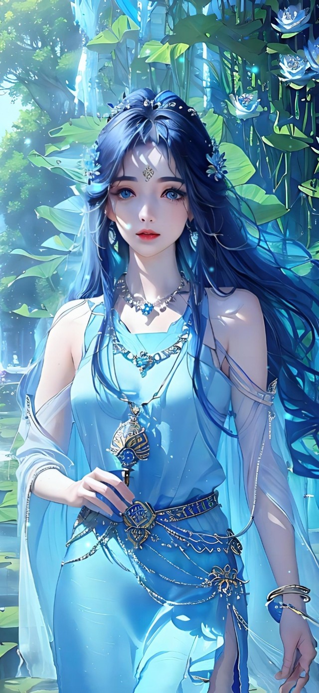 碧水幽兰水中女神