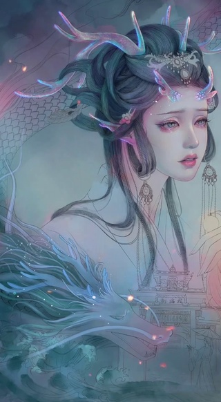 美人神龙画卷