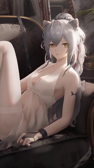 黑天鹅·白丝，明日方舟，竖屏