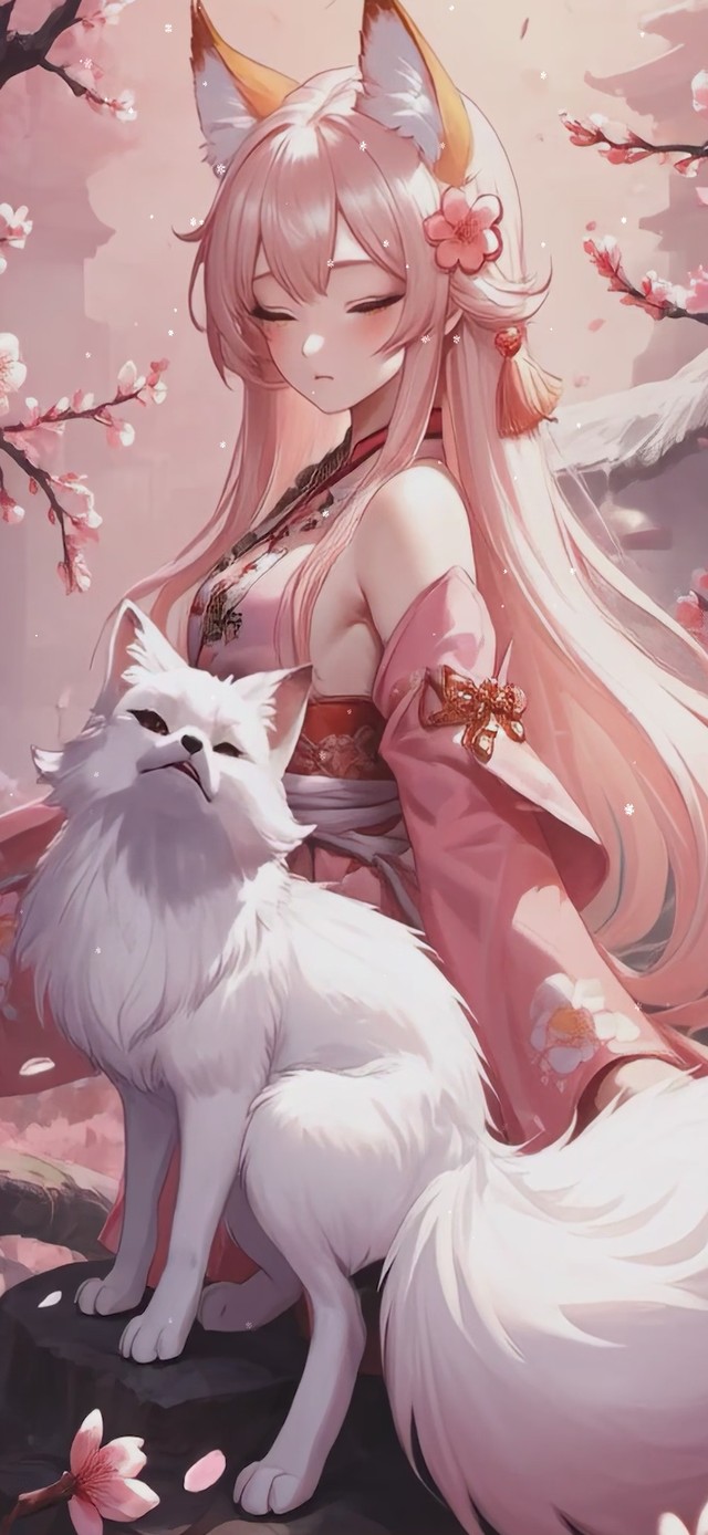 粉色狐妖与狐狸