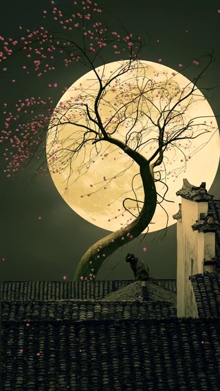 人间月，晚间风。