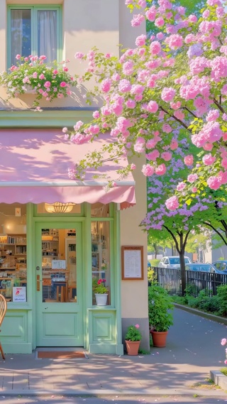 春日街角花巷咖啡店