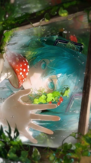 雨中幻想-窗前少女MIKU