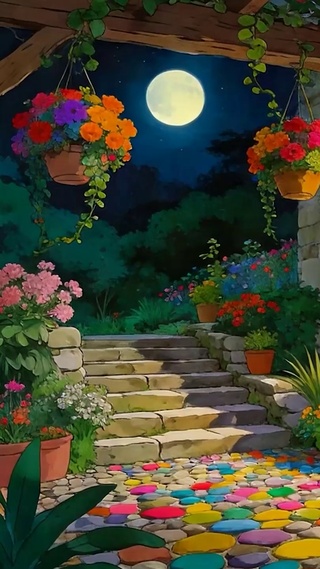 夜景花草树木
