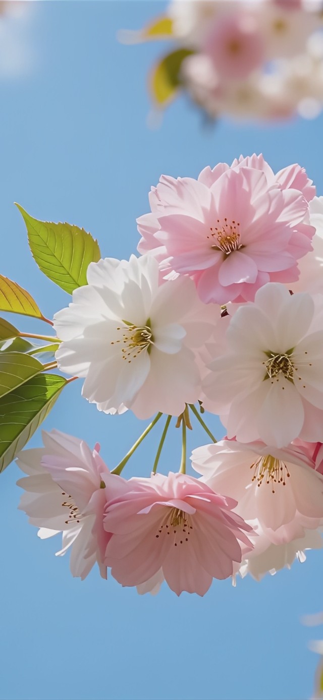 浪漫春空樱枝入画