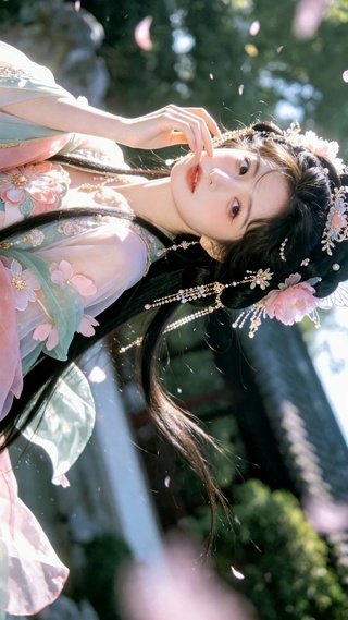 庭院古风汉服美女