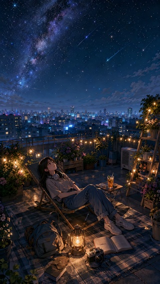 夏夜天台
