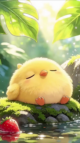 治愈森林流水小萌鸡