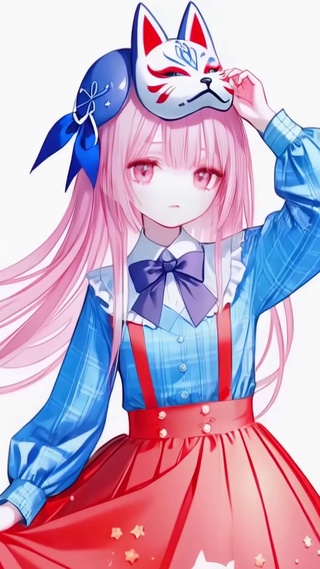  粉色长发可爱治愈二次元美少女