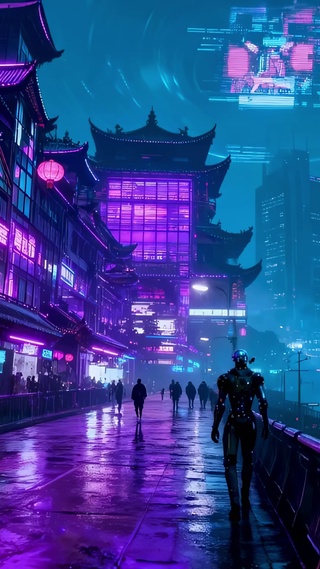 赛博雨夜