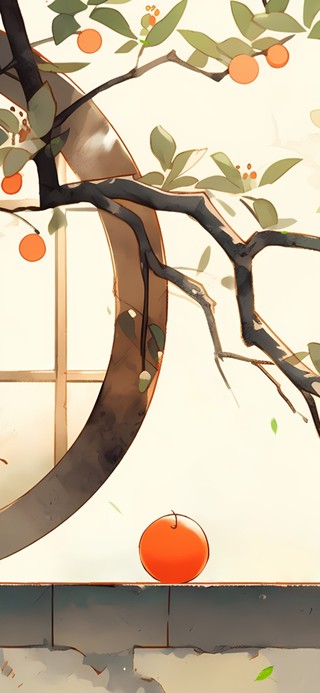 4K简约文艺水墨窗外春景