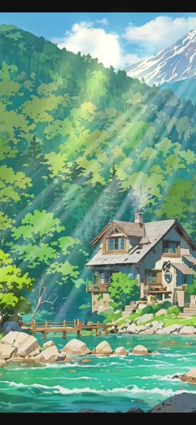 森林脚下的小木屋