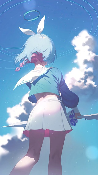 治愈蓝发少女