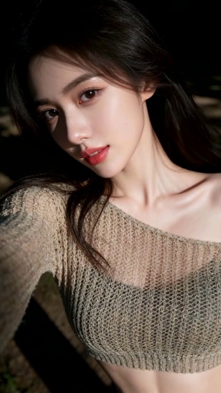 林间光影氛围感美女