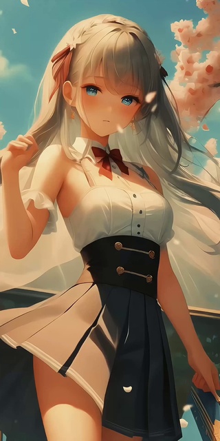 樱花树下的女孩4k动态