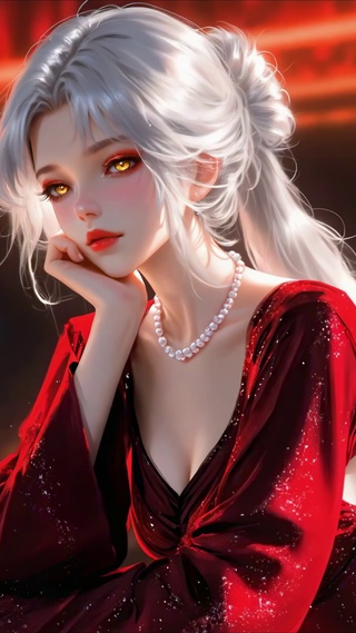 纯欲红裙酒吧美女