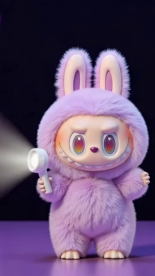 粉色手电筒拉布布