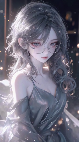 高冷眼镜美女壁纸