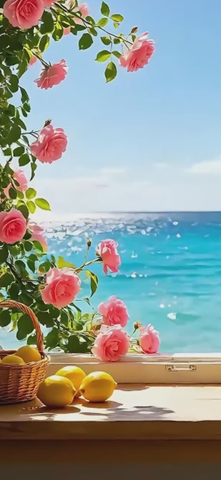海边玫瑰花