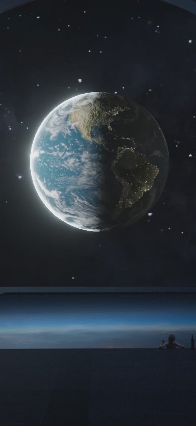 飞船泳池观赏地球