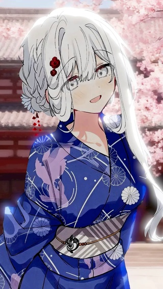 和服白毛少女