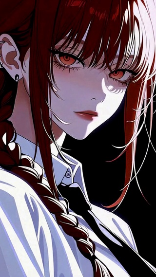 酷飒红发二次元美少女