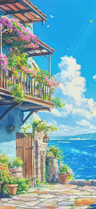 海边风景插画