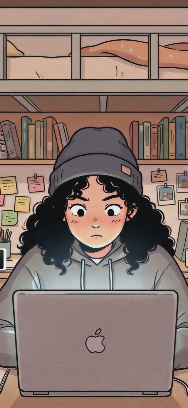 雨夜宿舍里的专注时刻