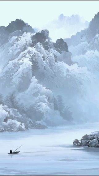 水墨山水中国画