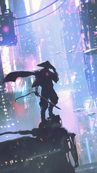 雨中武士